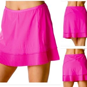 IBKUL Crystal Pleated Mini Skort 4 Pockets Pink Y2K Style
